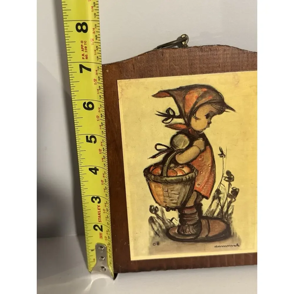 Vintage Wooden Decoupage Boy and Girl Plaques Cottagecore